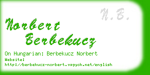 norbert berbekucz business card